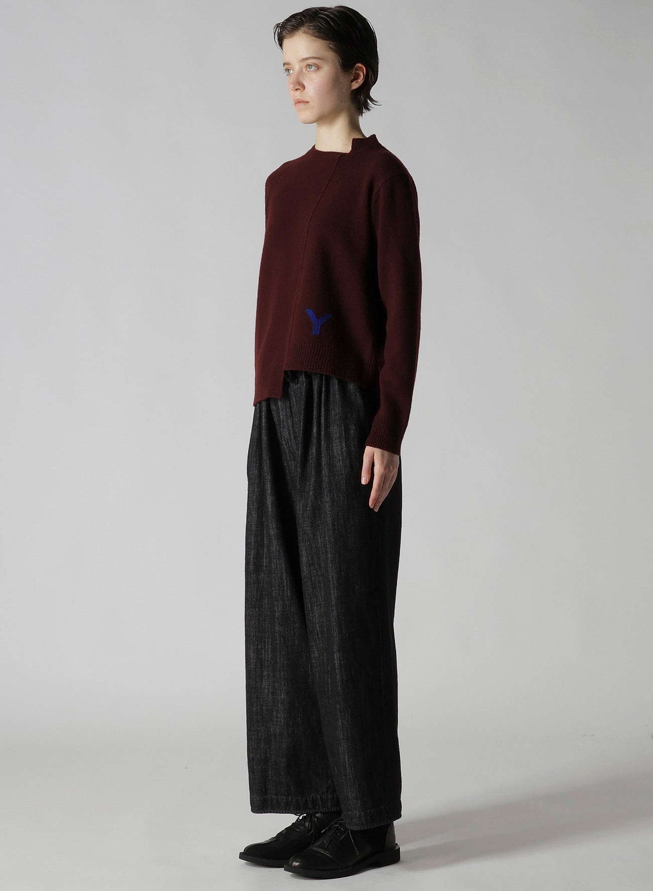 INTARSIA ASYMMETERIC PULLOVER