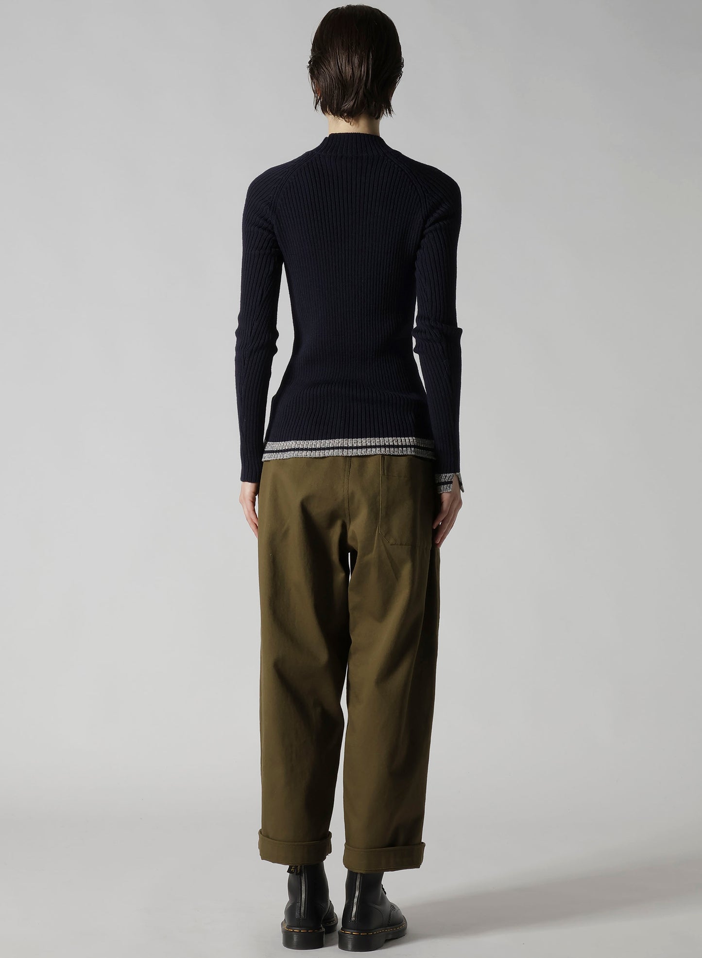 RIBBED MINI HIGH NECK PULLOVER