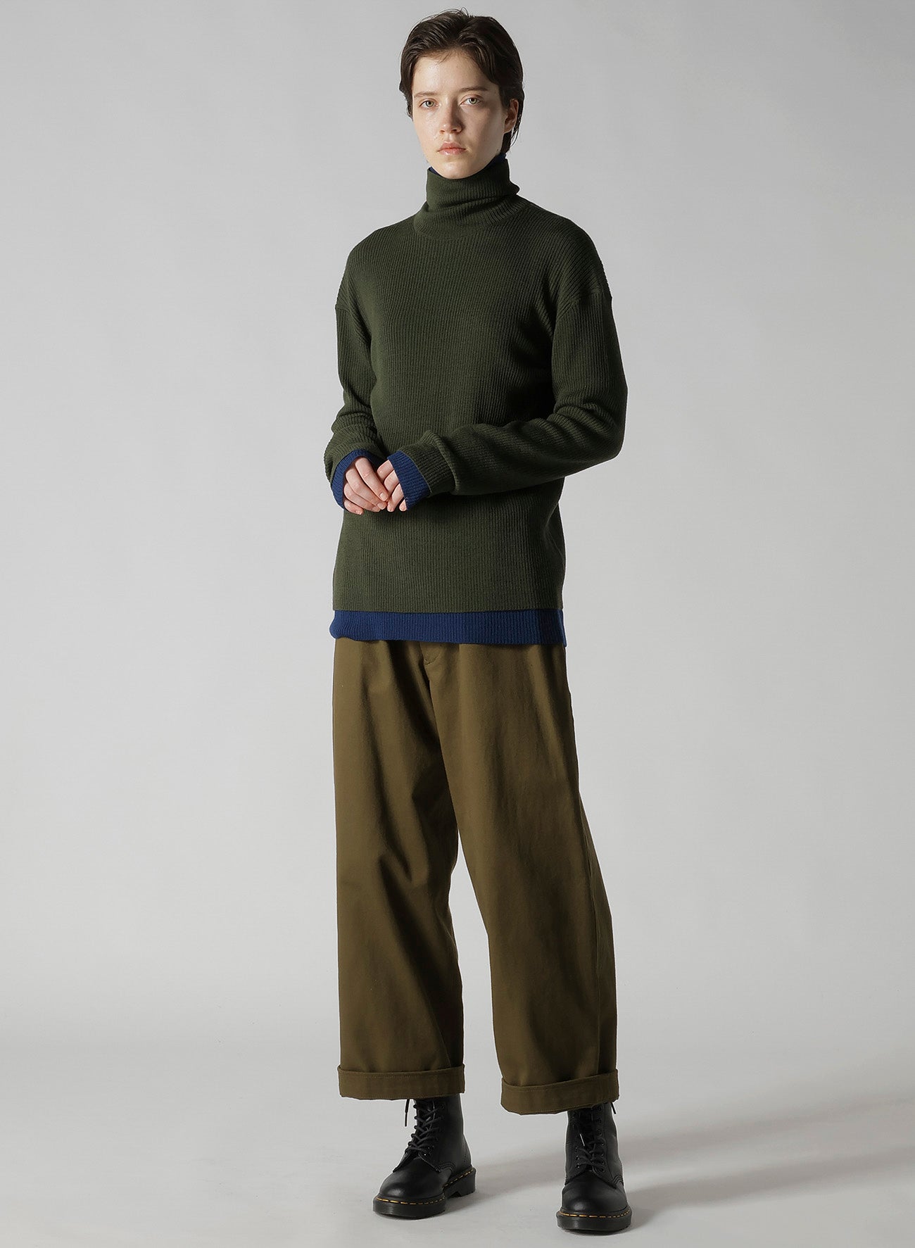 RIB OVERSIZED HIGH NECK KNIT