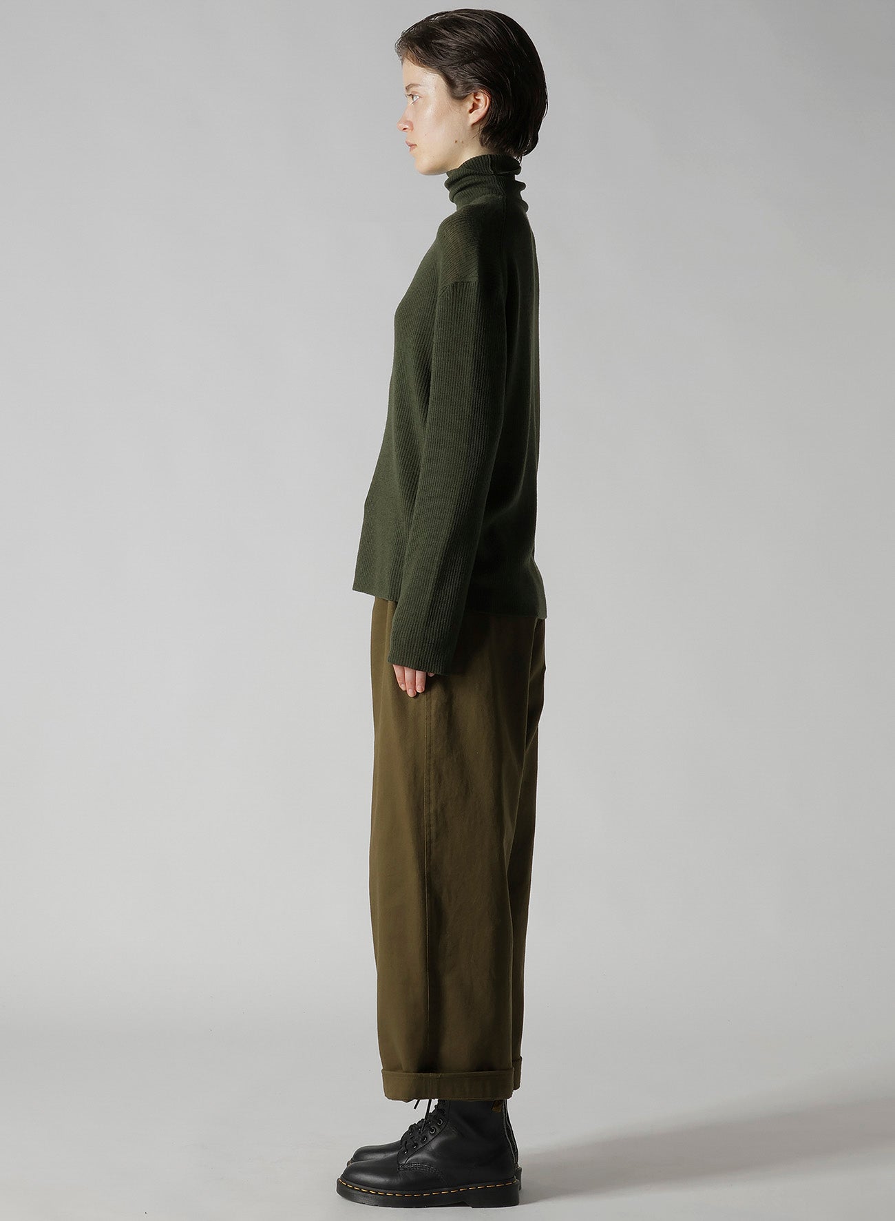 RIB OVERSIZED HIGH NECK KNIT