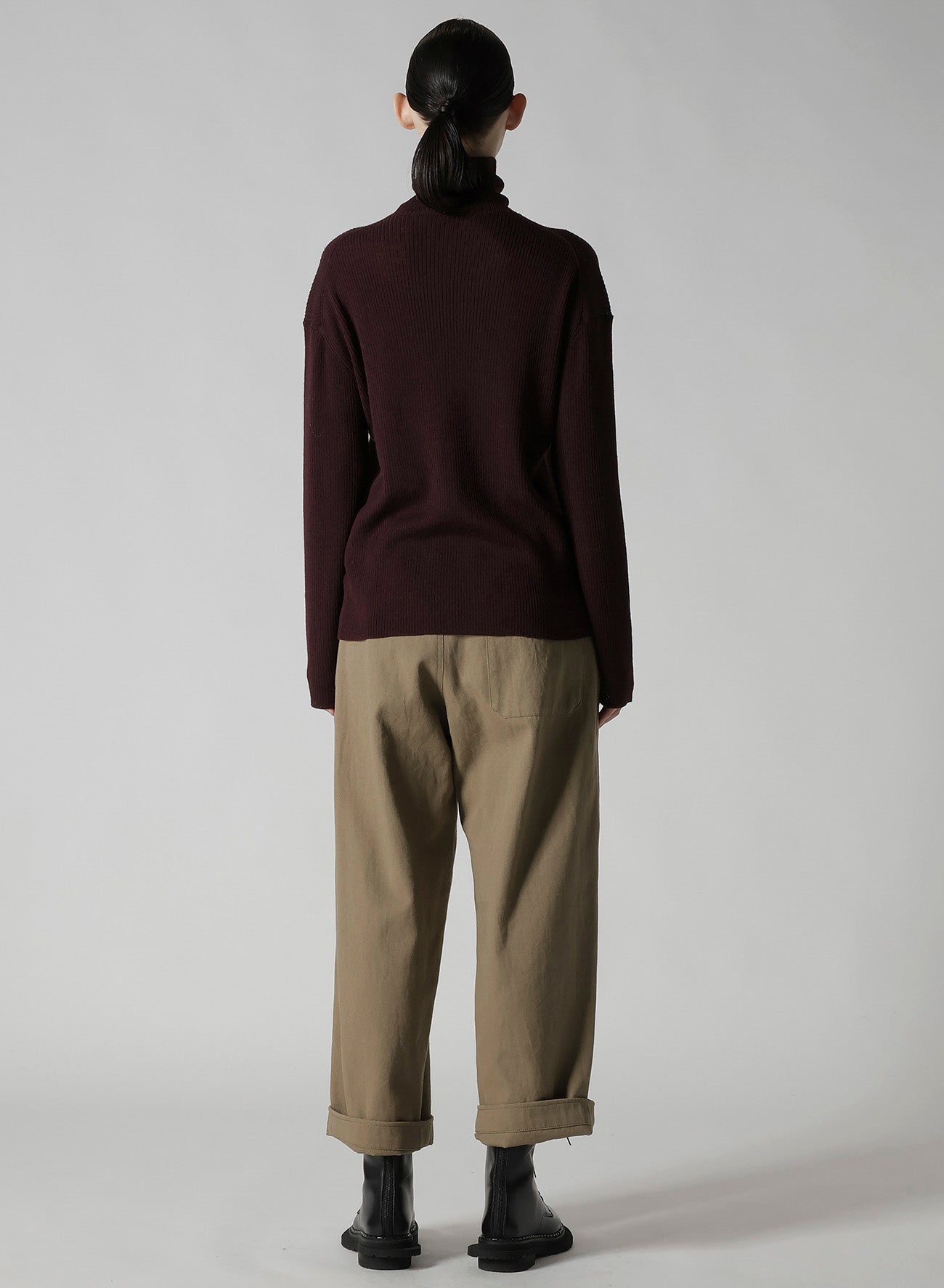 RIB OVERSIZED HIGH NECK KNIT