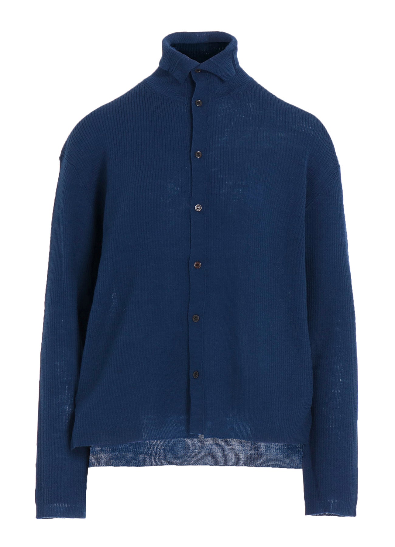 RIB HIGH NECK KNIT CARDIGAN