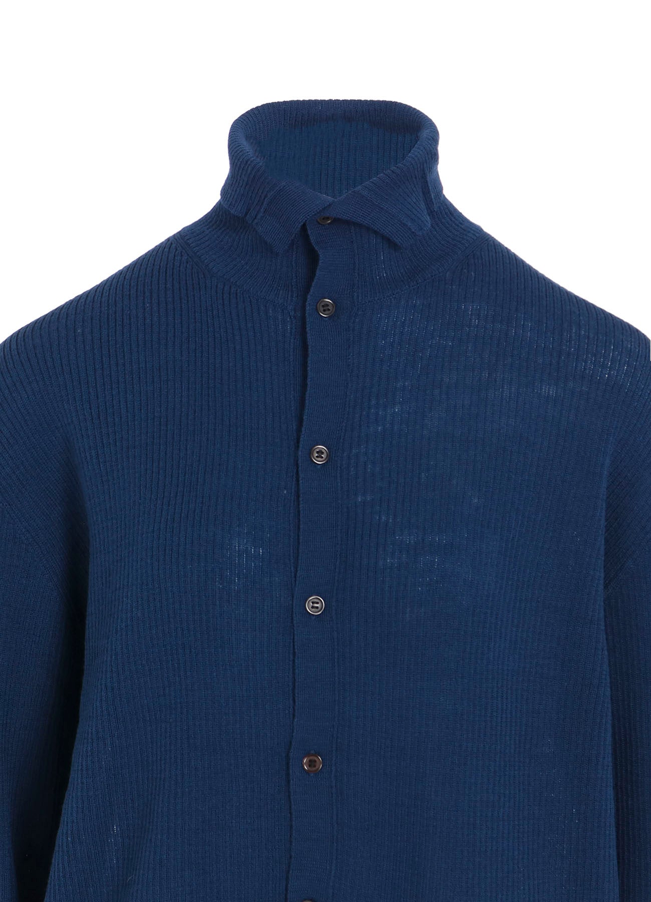 RIB HIGH NECK KNIT CARDIGAN