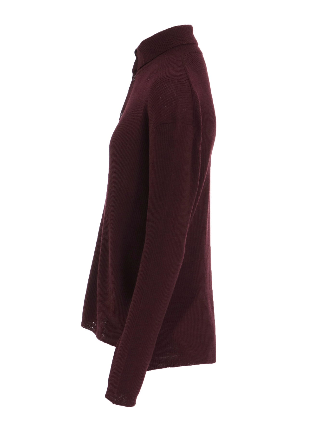 RIB HIGH NECK KNIT CARDIGAN