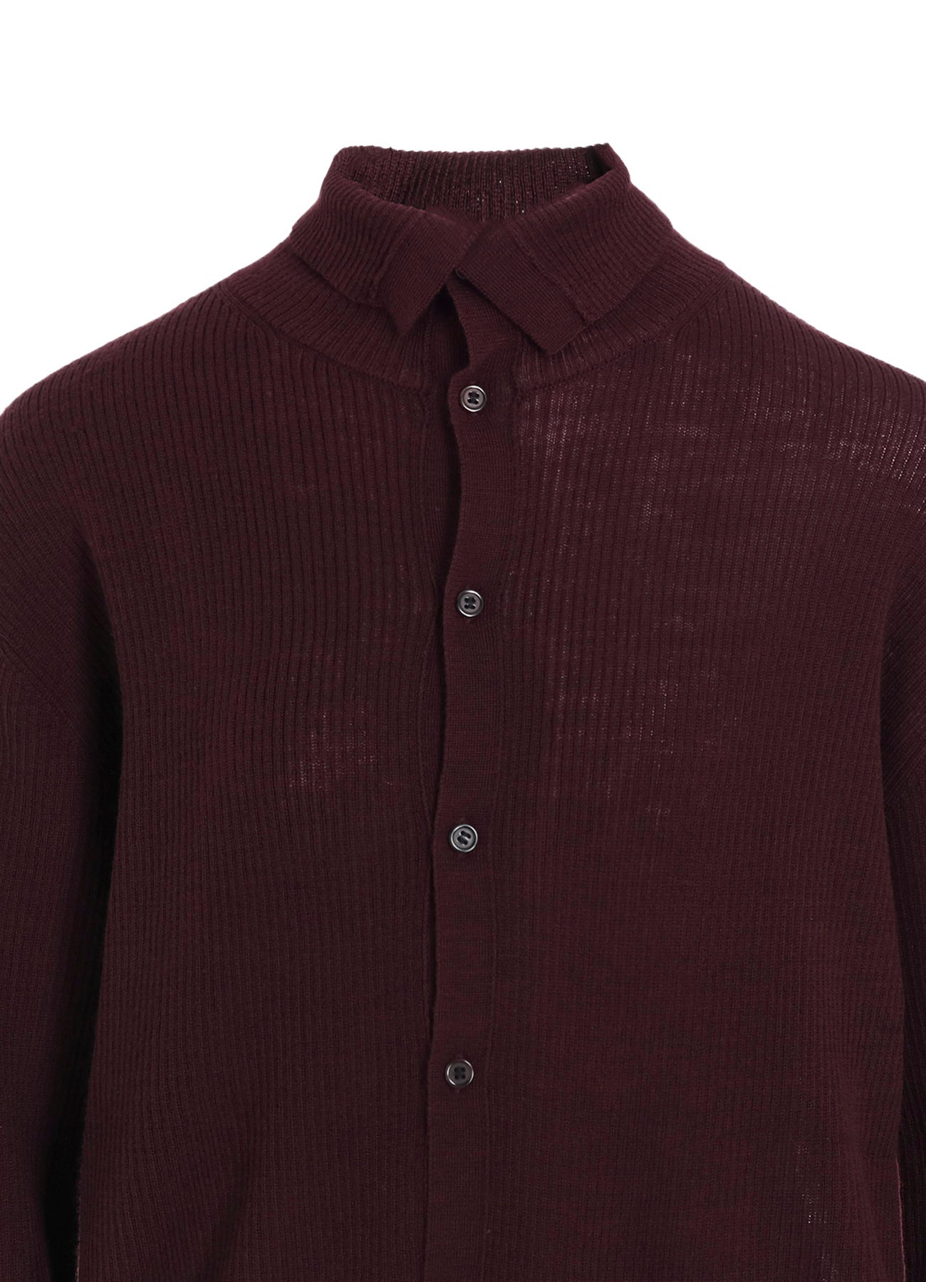 RIB HIGH NECK KNIT CARDIGAN