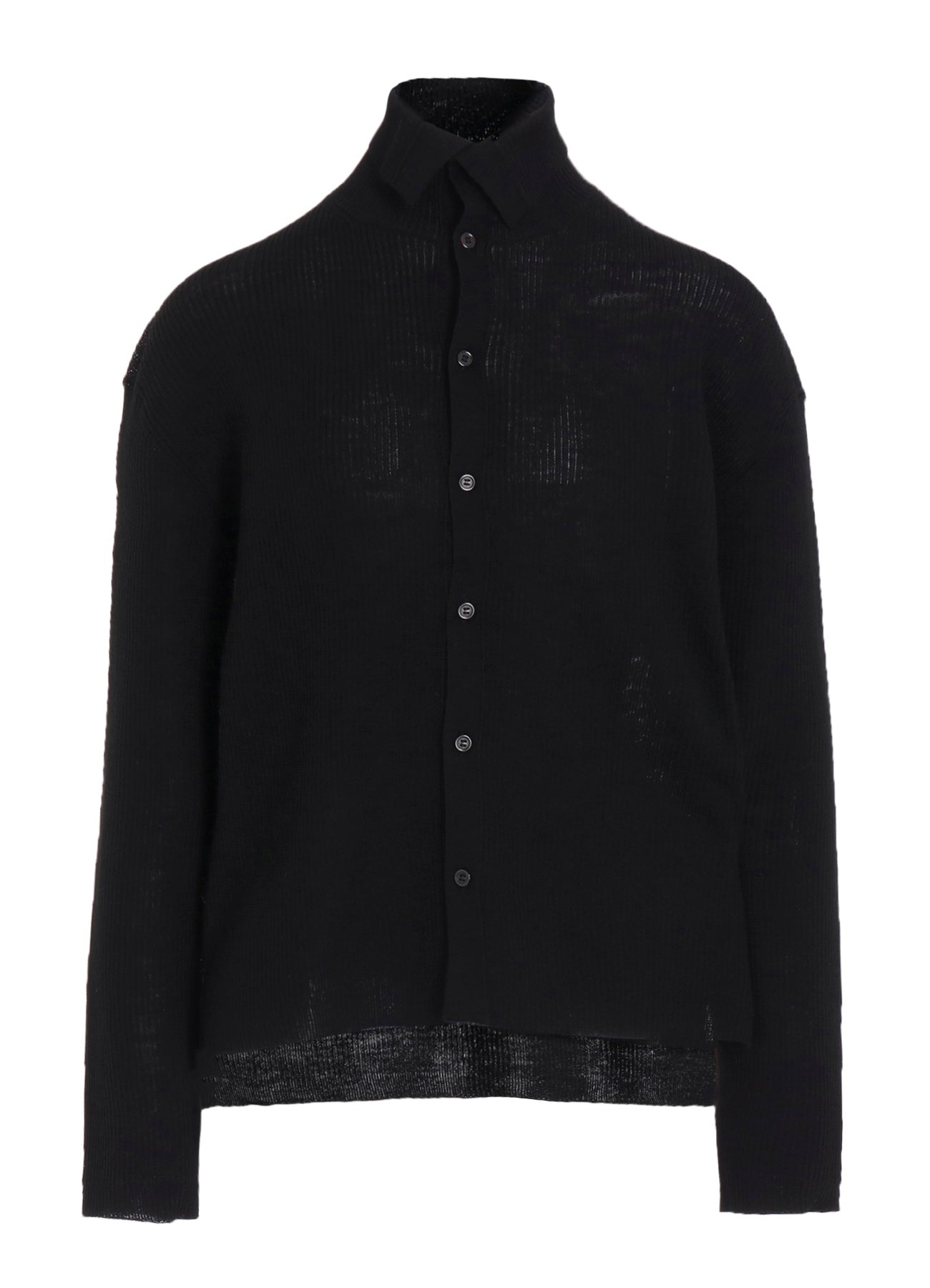 RIB HIGH NECK KNIT CARDIGAN