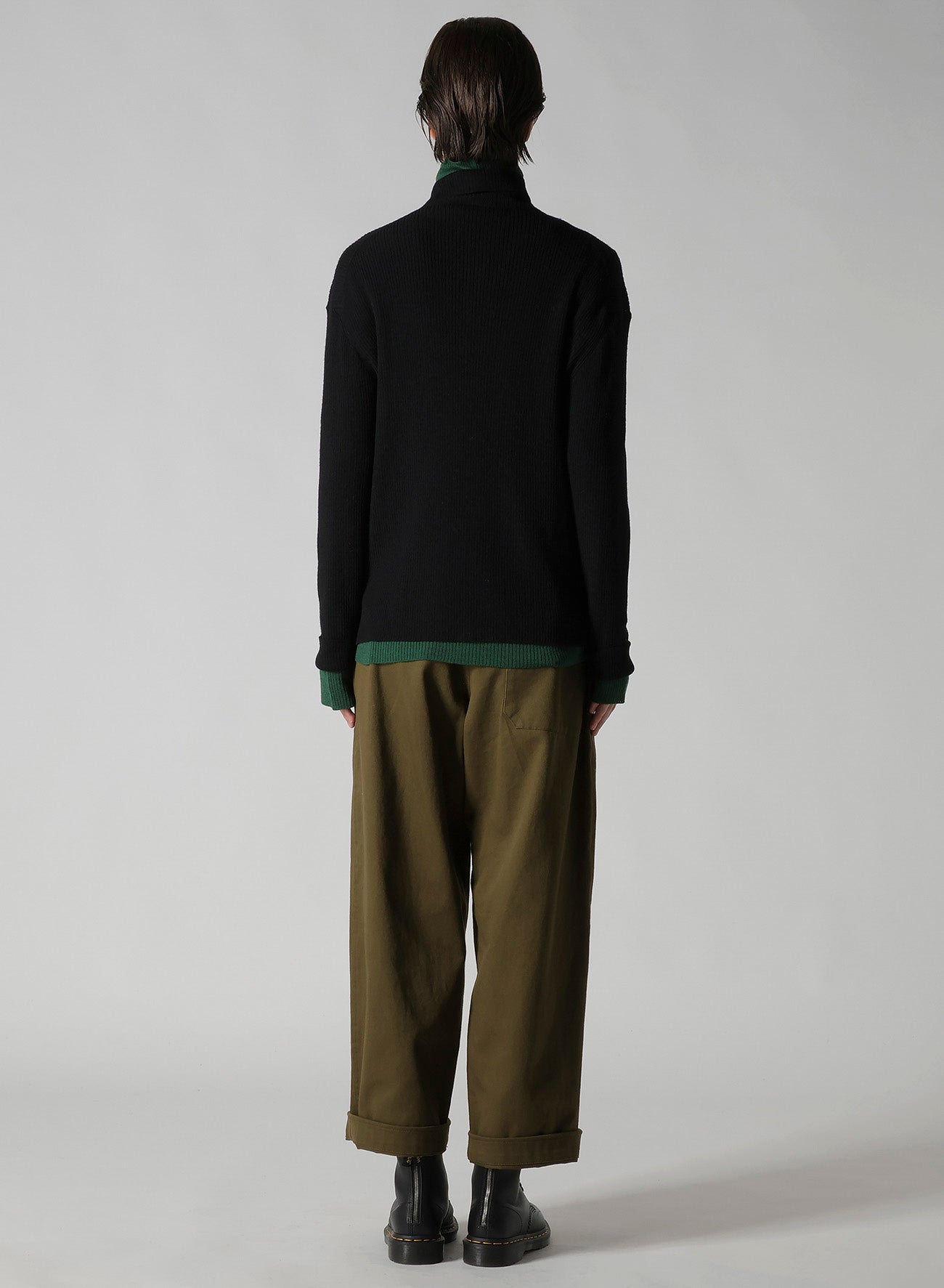 RIB HIGH NECK KNIT CARDIGAN