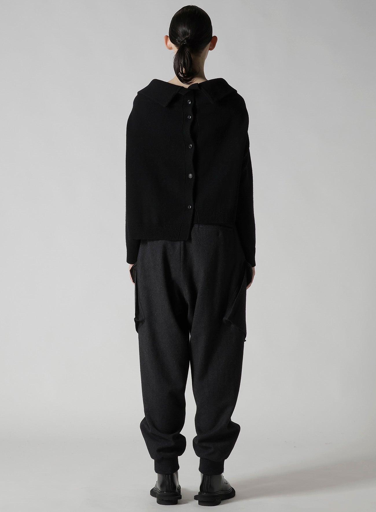 WOOL JERSEY ASYMMETRIC PULLOVER