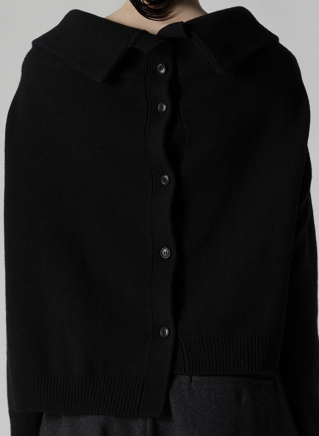 WOOL JERSEY ASYMMETRIC PULLOVER