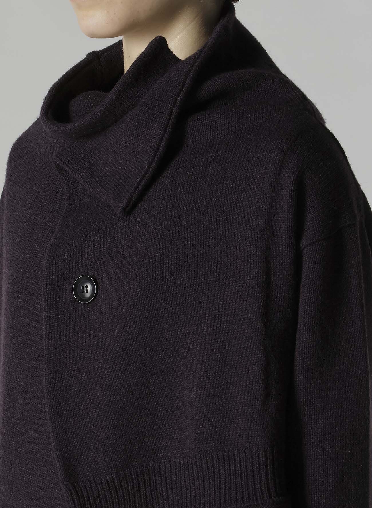WOOL JERSEY SNAP BUTTON CARDIGAN