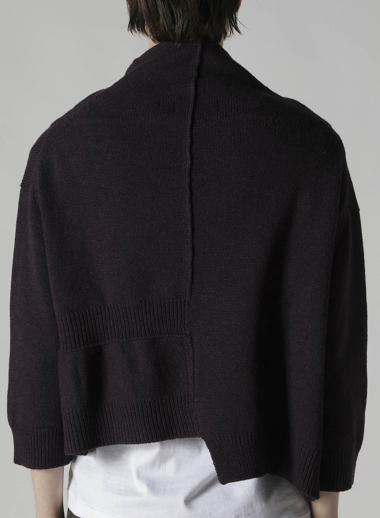 WOOL JERSEY SNAP BUTTON CARDIGAN