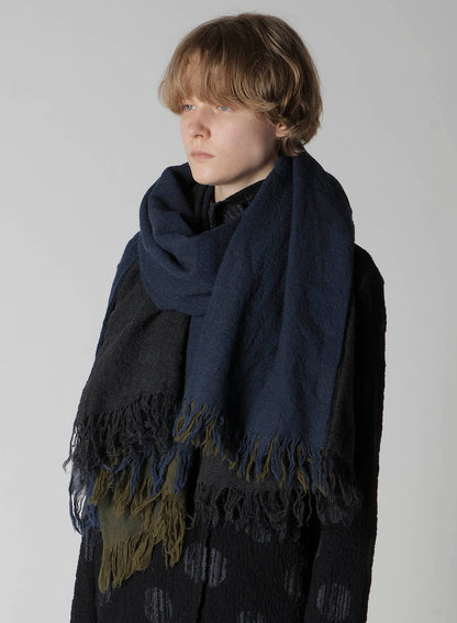 THREE-LAYERED WOOL SCARF