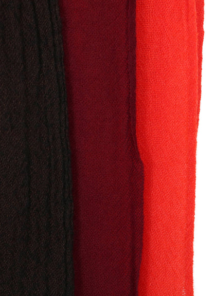 THREE-LAYERED WOOL SCARF