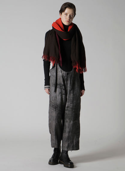 THREE-LAYERED WOOL SCARF