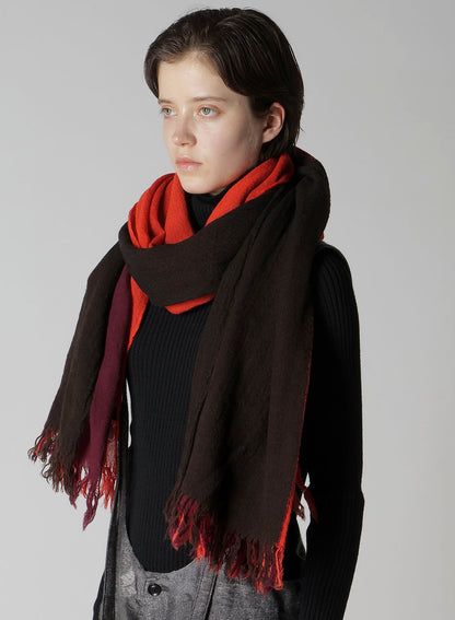 THREE-LAYERED WOOL SCARF