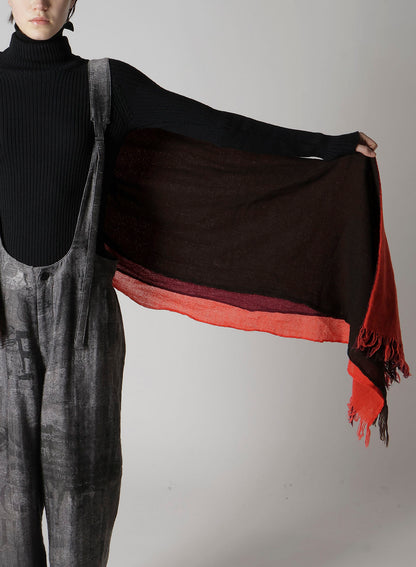 THREE-LAYERED WOOL SCARF