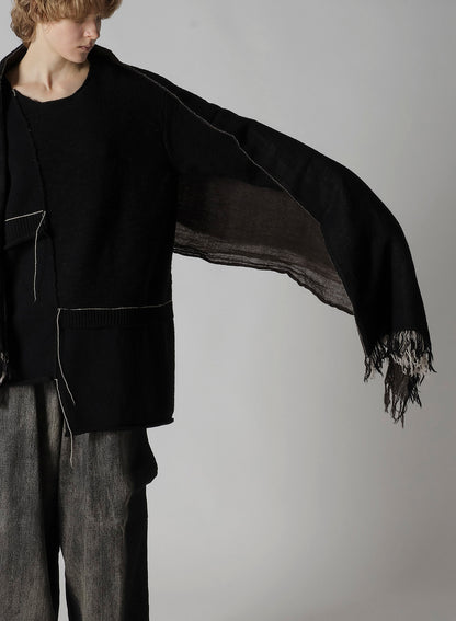 THREE-LAYERED WOOL SCARF