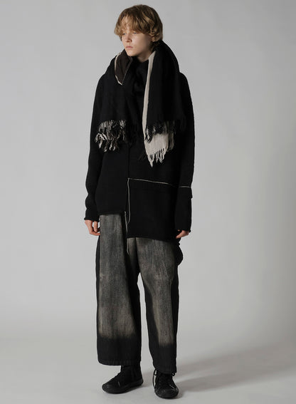 THREE-LAYERED WOOL SCARF