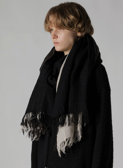 THREE-LAYERED WOOL SCARF