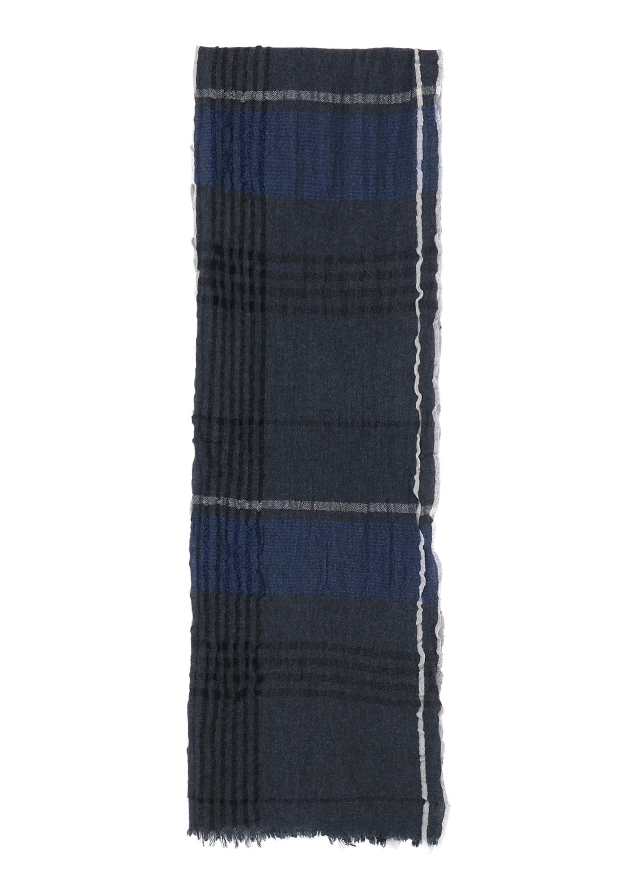 W PLAID FRILL SCARF