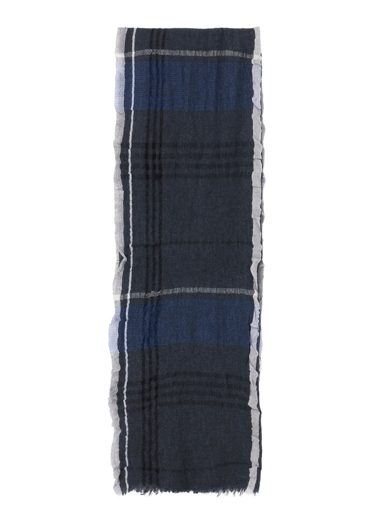 W PLAID FRILL SCARF