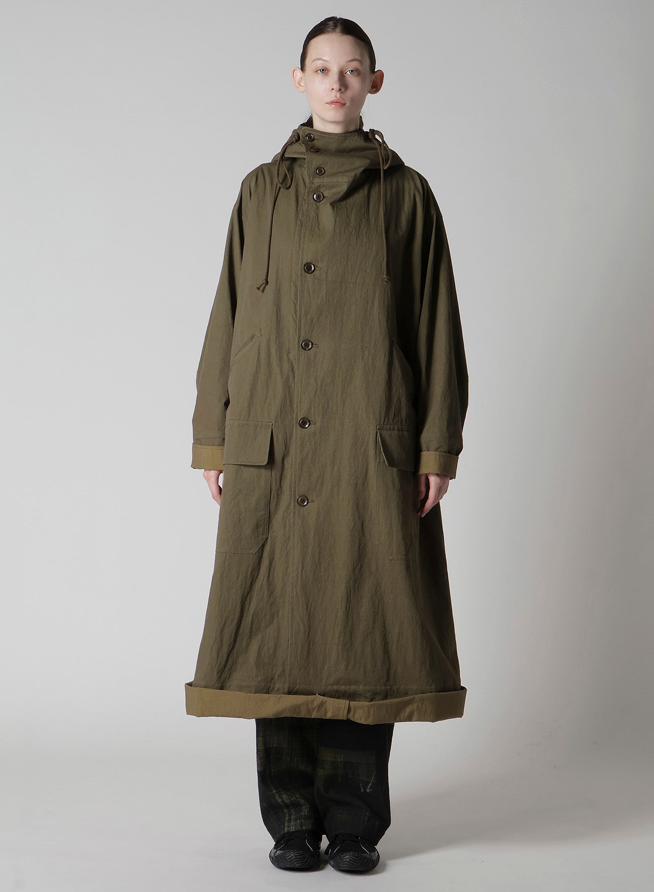 FADED PLAID 6OZ DENIM DOUBLE TUCK WIDE PANTS