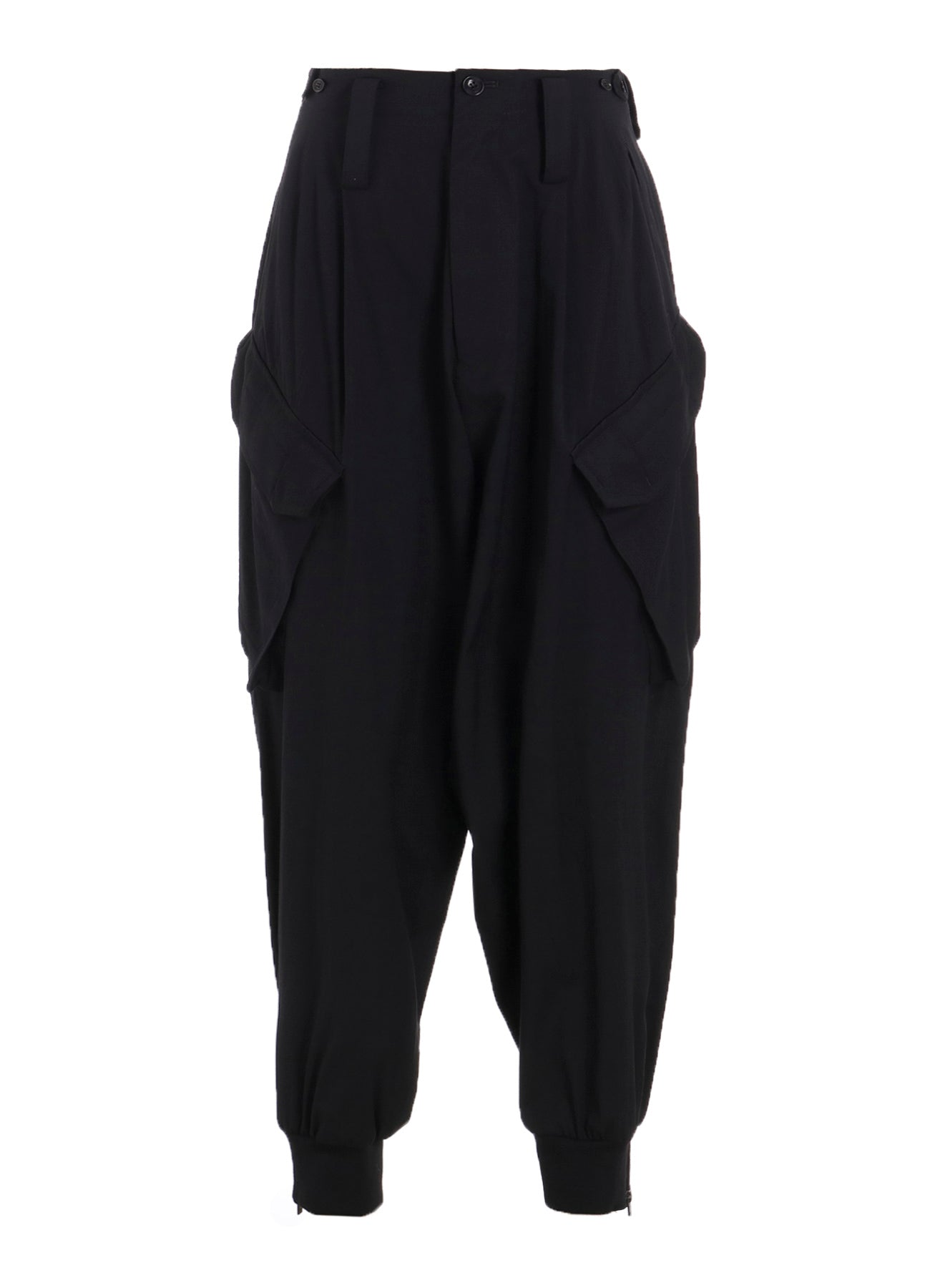 WOOL BLEND TWILL RIB HEM PANTS