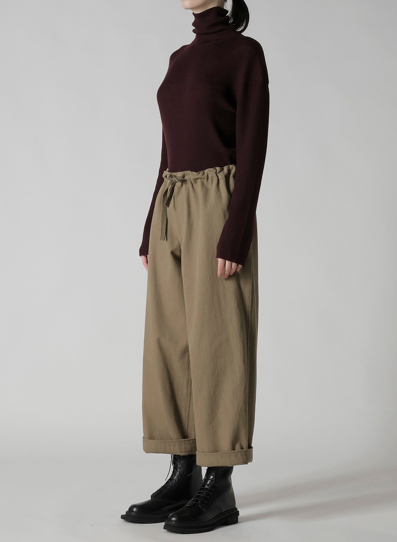 COTTON LINEN TWILL STRAIGHT PANTS