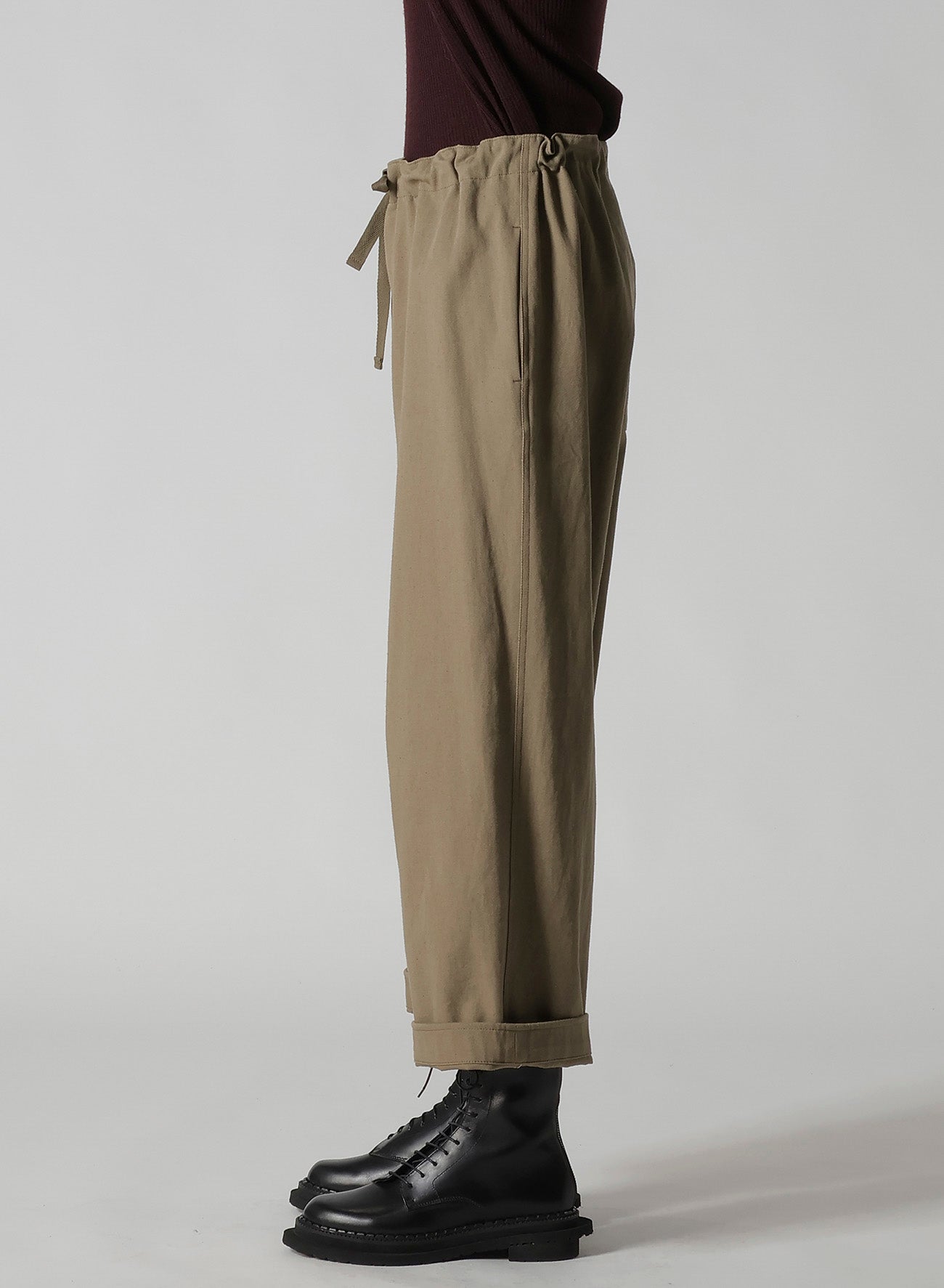 COTTON LINEN TWILL STRAIGHT PANTS