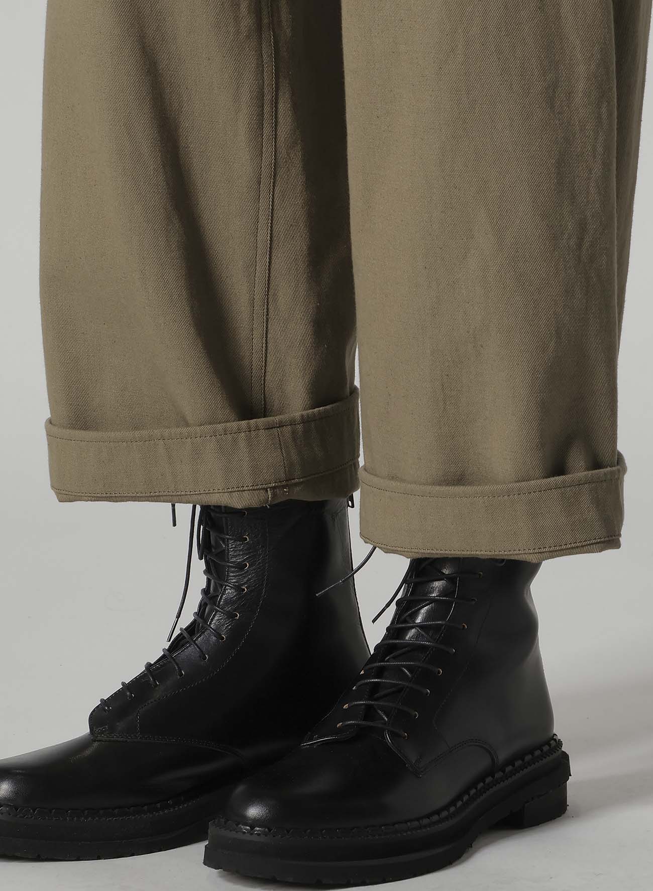 COTTON LINEN TWILL STRAIGHT PANTS
