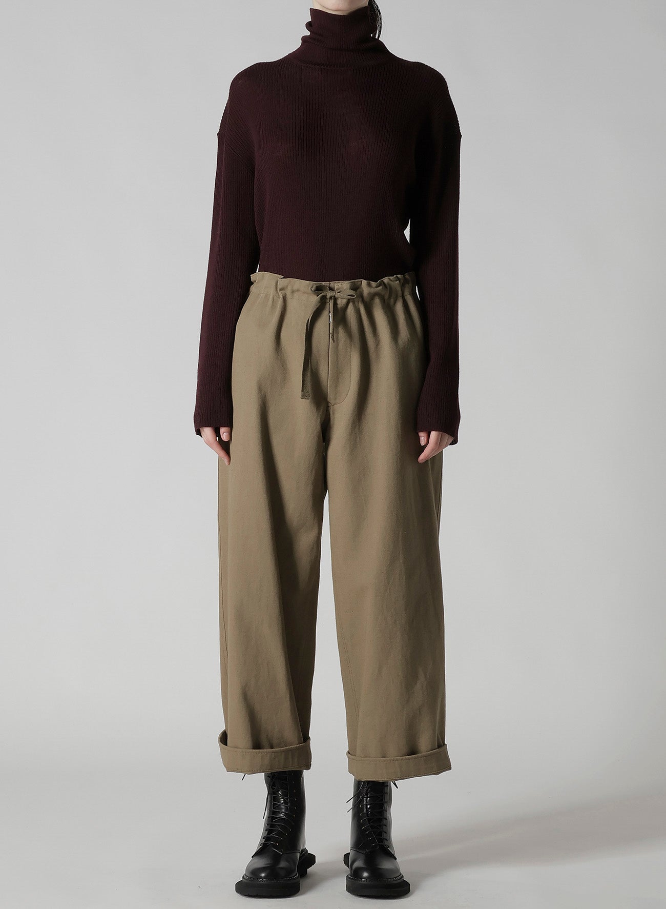 COTTON LINEN TWILL STRAIGHT PANTS