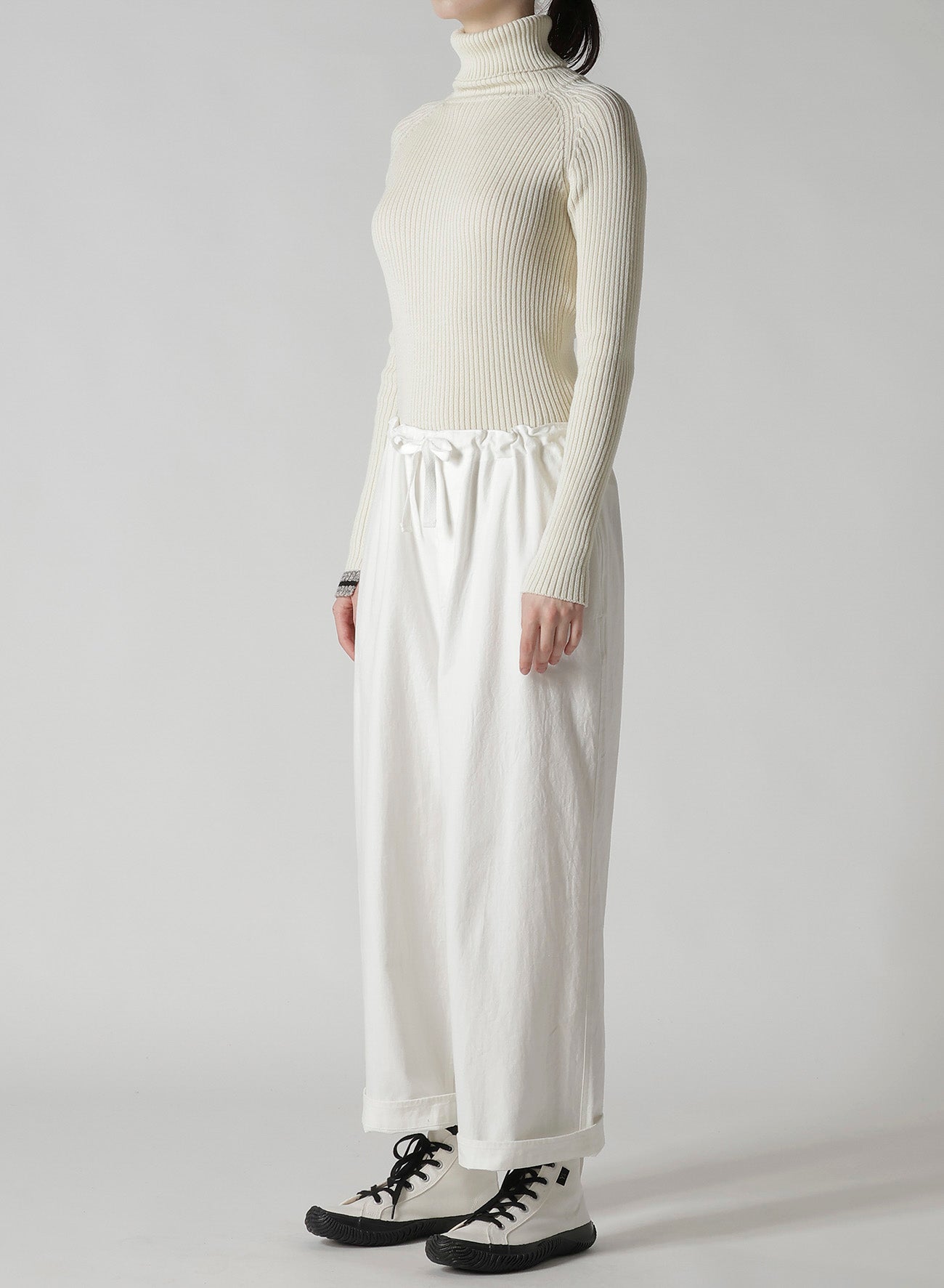 COTTON TWILL STRAIGHT STRING PANTS