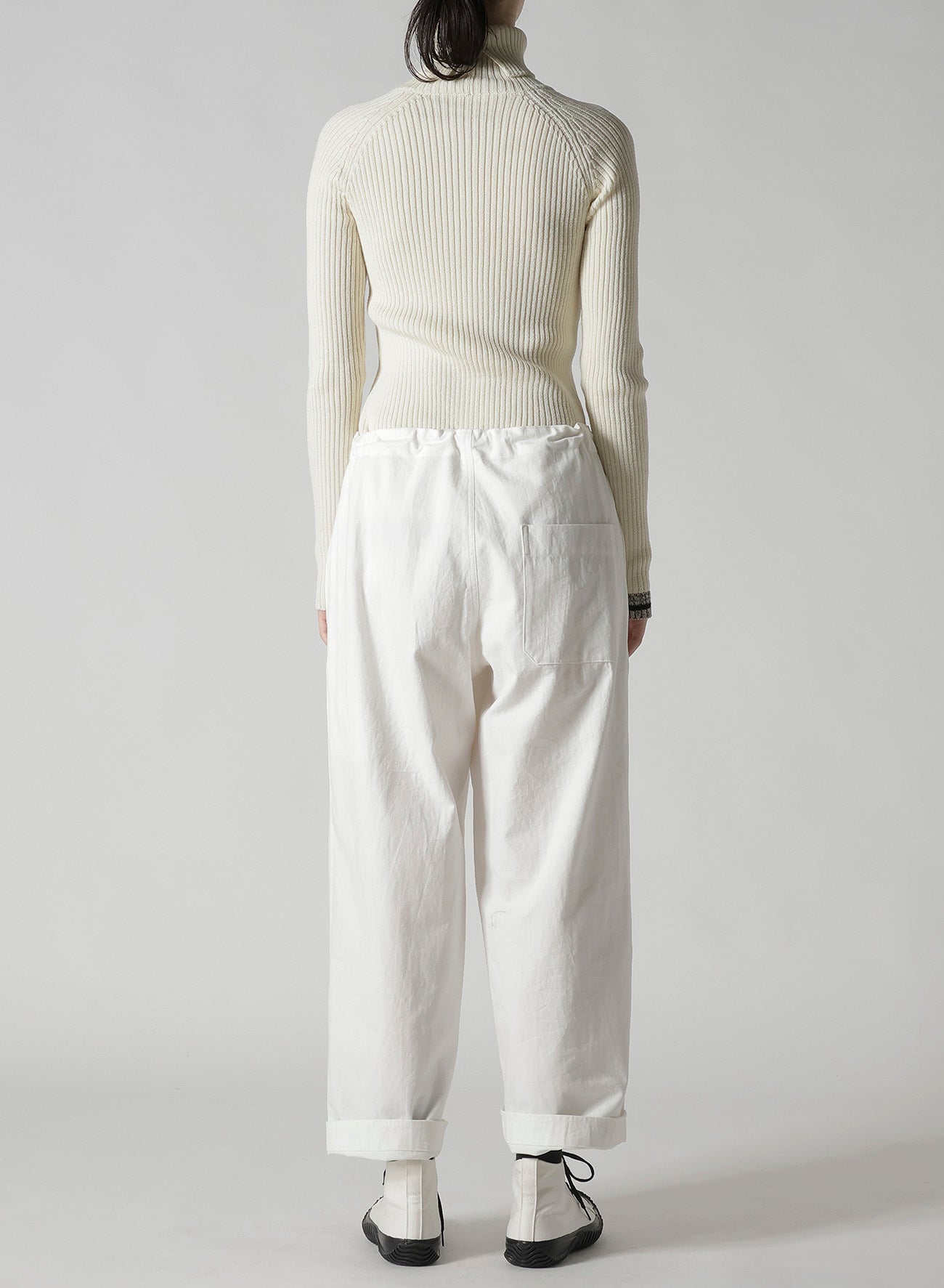 COTTON TWILL STRAIGHT STRING PANTS