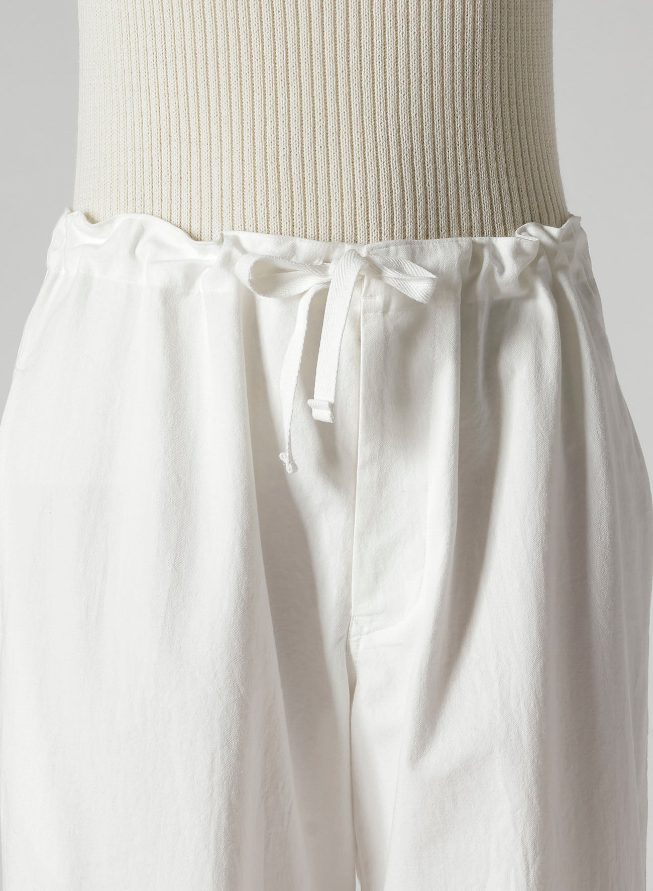 COTTON TWILL STRAIGHT STRING PANTS