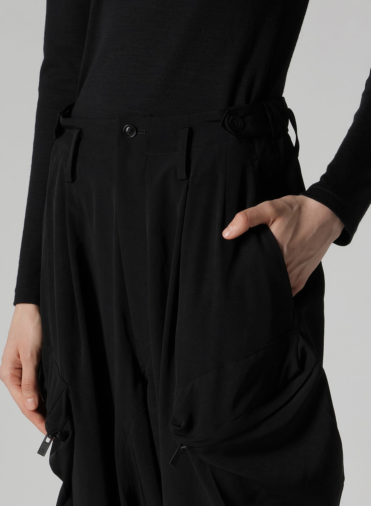 TA/PE CREPE DE CHINE FLIGHT PANTS