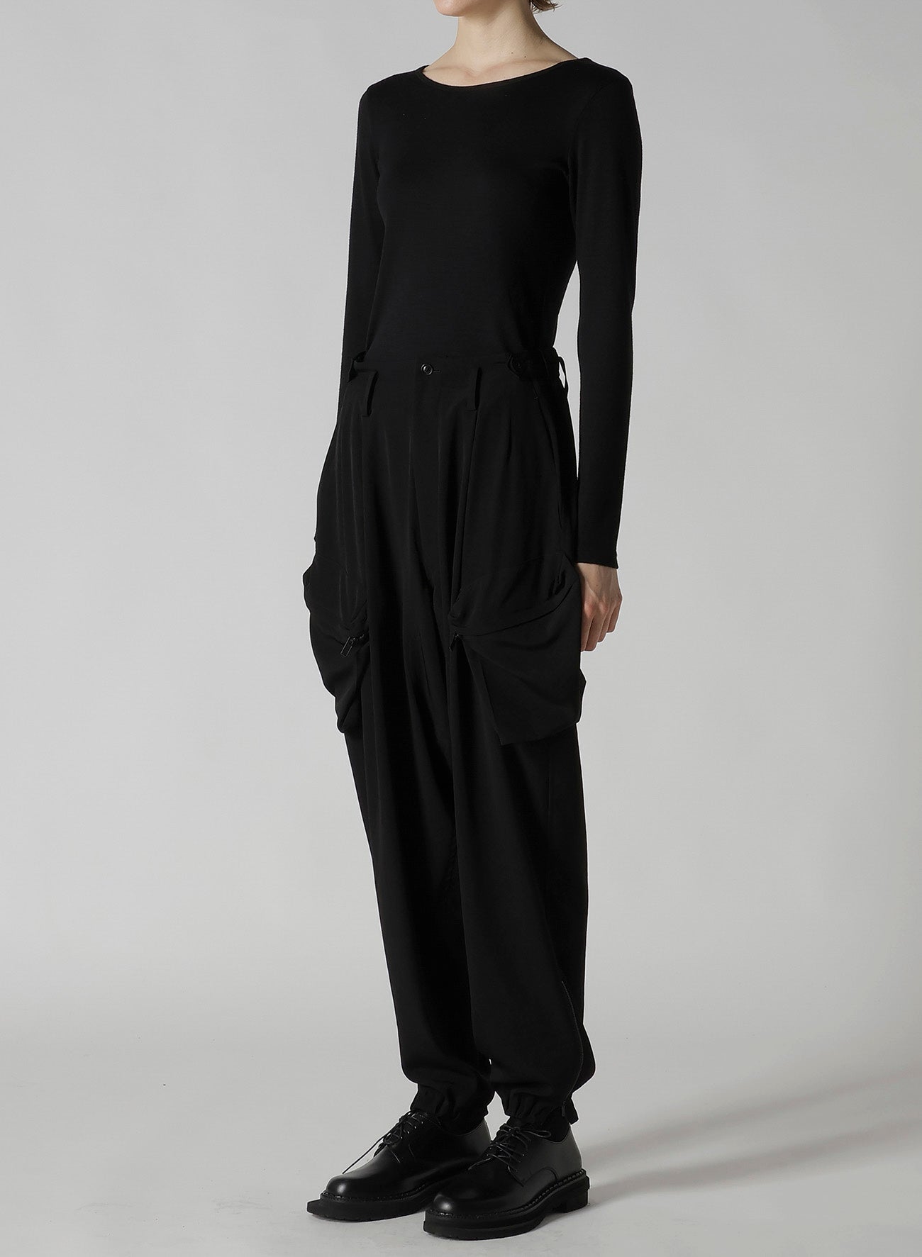 TA/PE CREPE DE CHINE FLIGHT PANTS