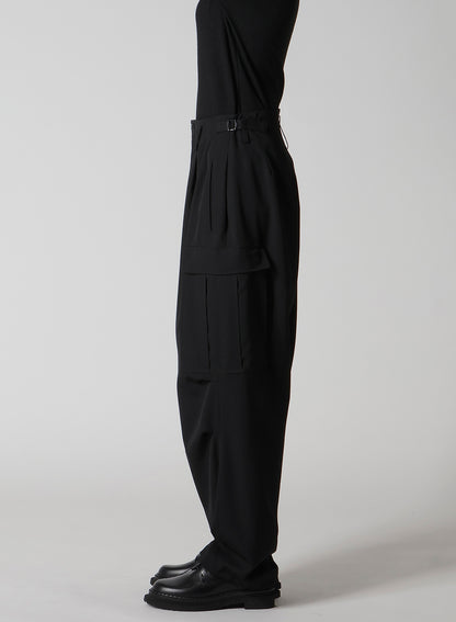 WOOL GABARDINE CARGO PANTS
