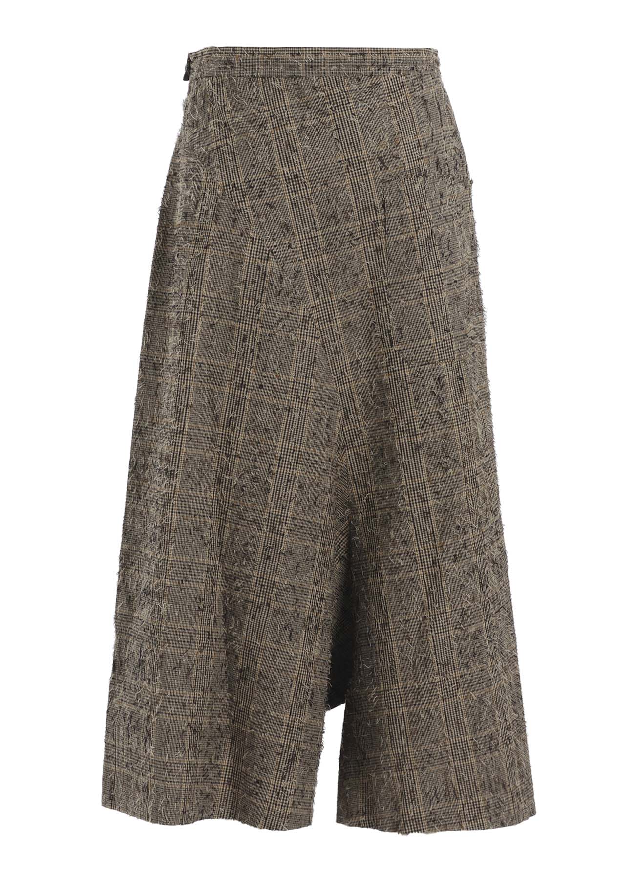 NEEDLE-PUNCHED ASYMMETRIC FLARE PANTS