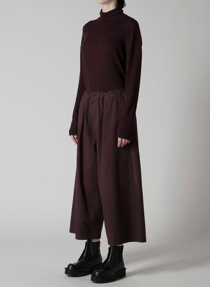 GARMENT-DYED FRONT TUCK WIDE PANTS