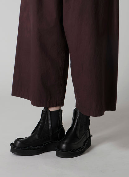 GARMENT-DYED FRONT TUCK WIDE PANTS