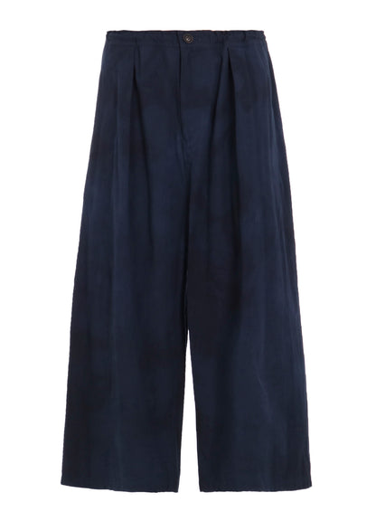 GARMENT-DYED FRONT TUCK WIDE PANTS