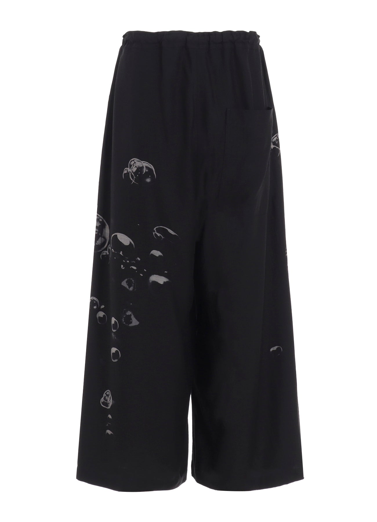 ANGEL-PRINT DUNGAREE TWILL FRONT PLATED WIDE PANTS