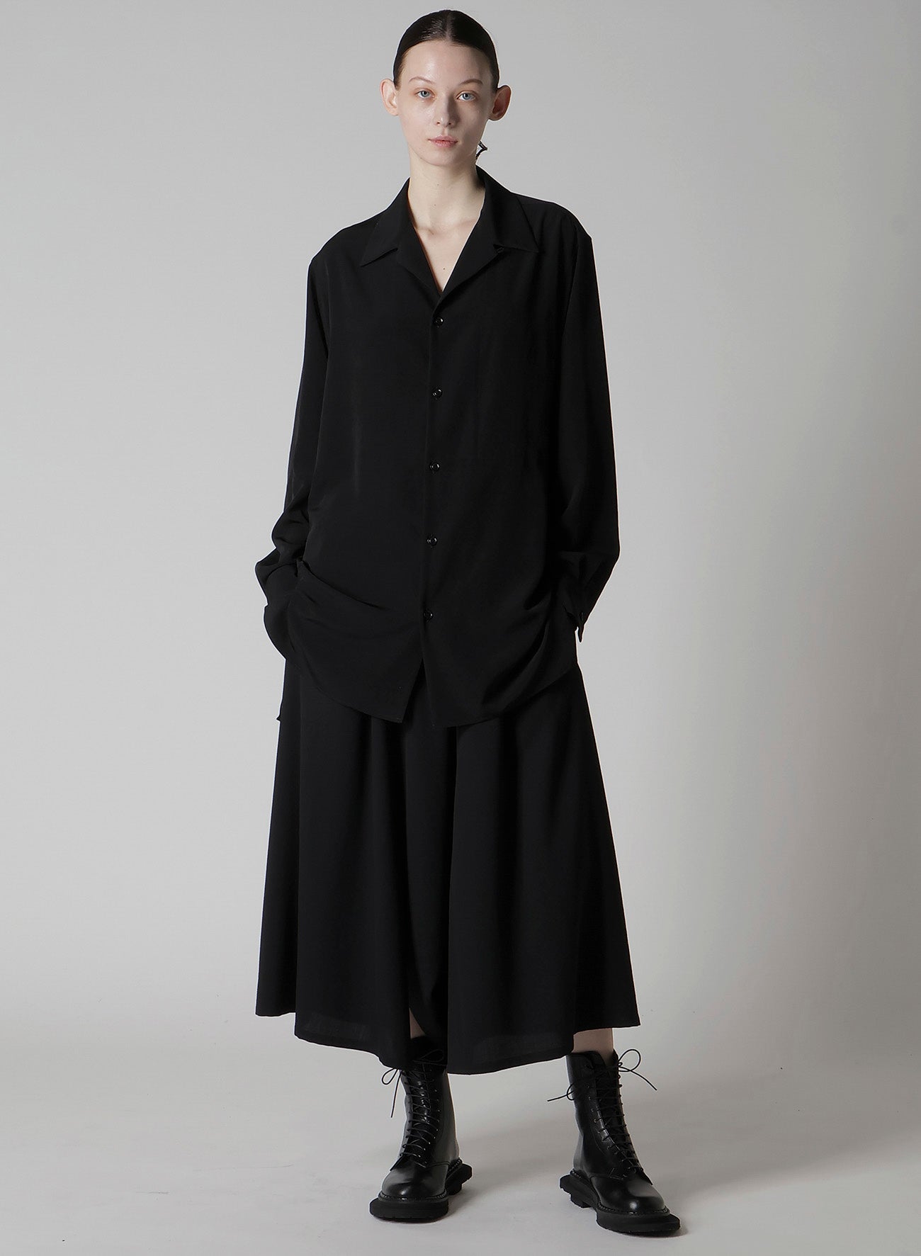 WOOL SERGE GATHER PANTS