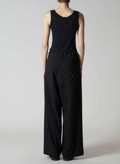 WOOL SERGE LONG STRAIGHT PANTS