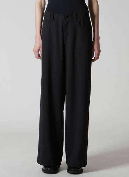 WOOL SERGE LONG STRAIGHT PANTS