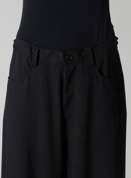 WOOL SERGE LONG STRAIGHT PANTS