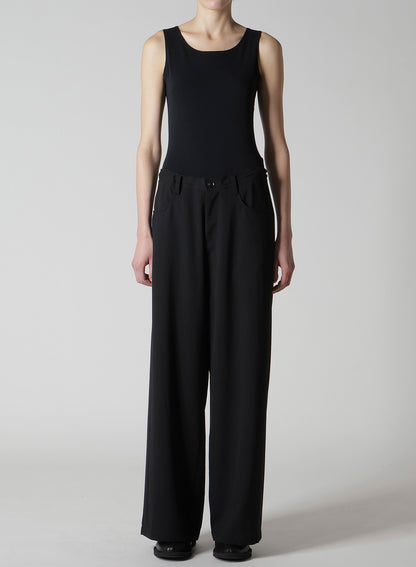 WOOL SERGE LONG STRAIGHT PANTS