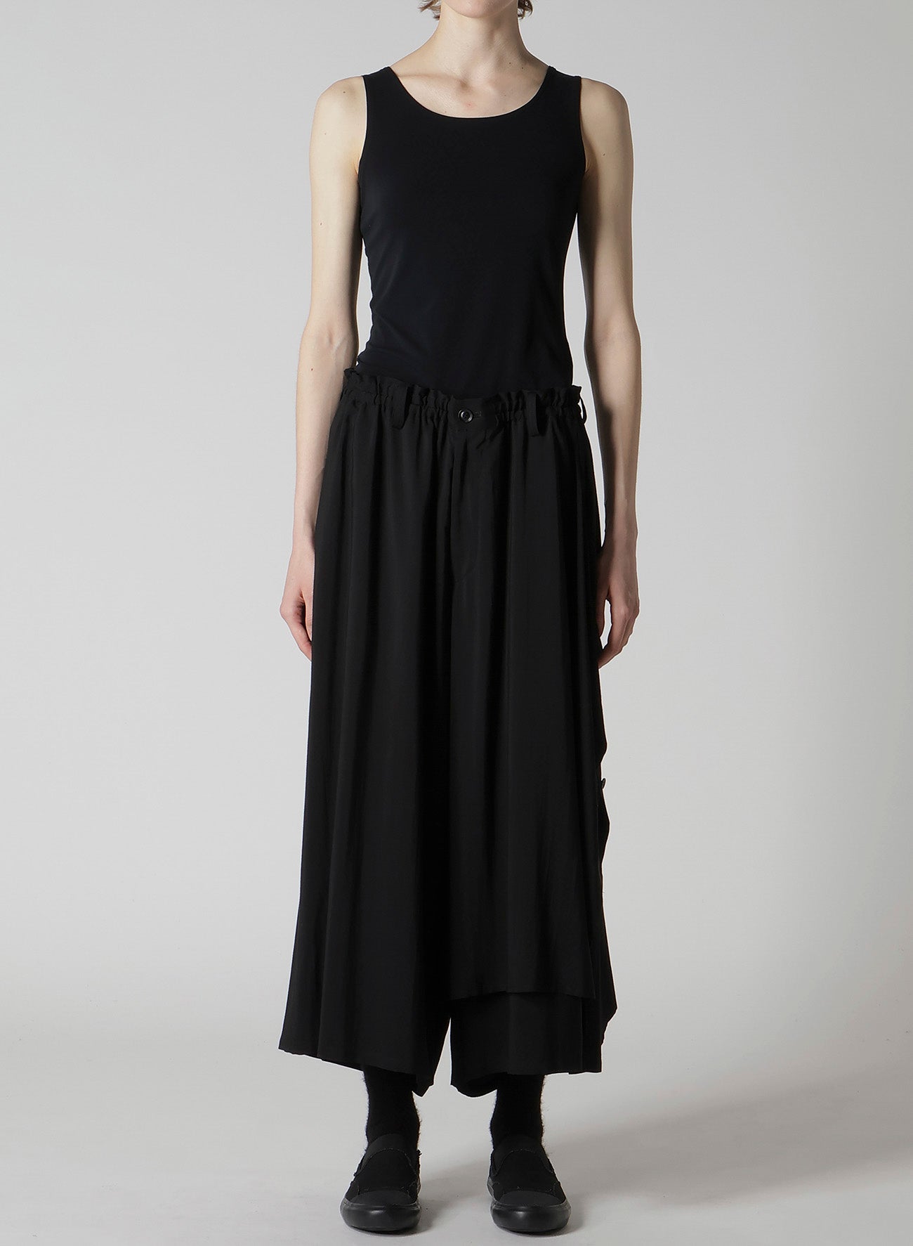 HARD-TWIST SERGE LEFT DOUBLE BUTTON OPEN PANTS