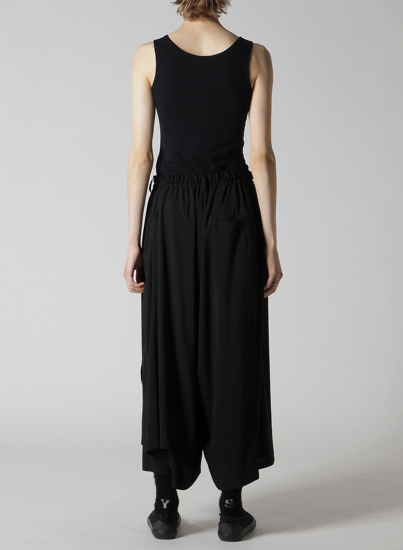 HARD-TWIST SERGE LEFT DOUBLE BUTTON OPEN PANTS