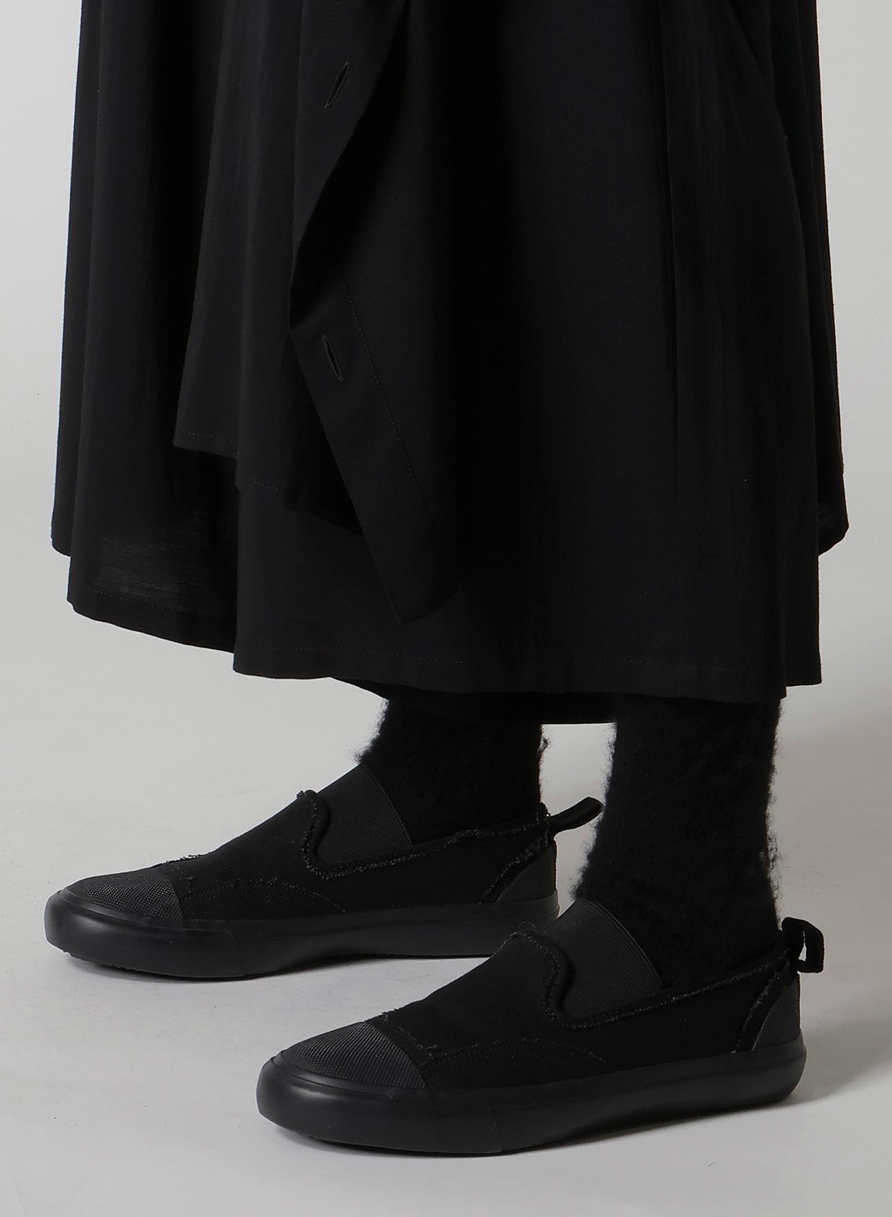 HARD-TWIST SERGE LEFT DOUBLE BUTTON OPEN PANTS